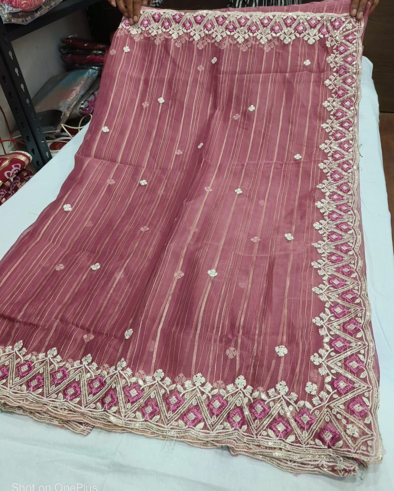 JK 619 Lehariya Designer Chinon Sarees Wholesale Clothing Suppliers In India
